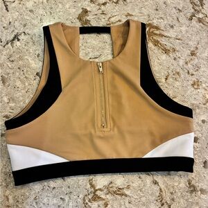 Cleo Harper Tan and Black Sports Bra